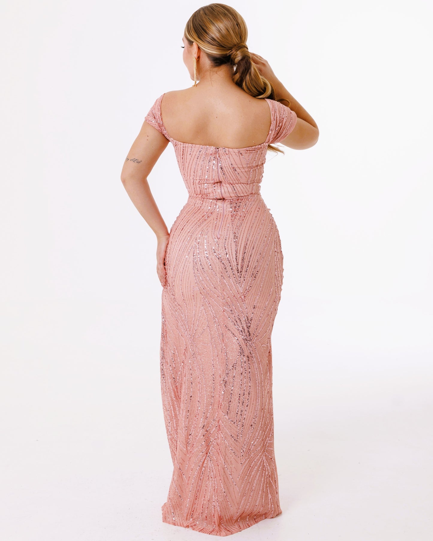 Vestido Largo de Lentejuela con abertura - JAZMIN