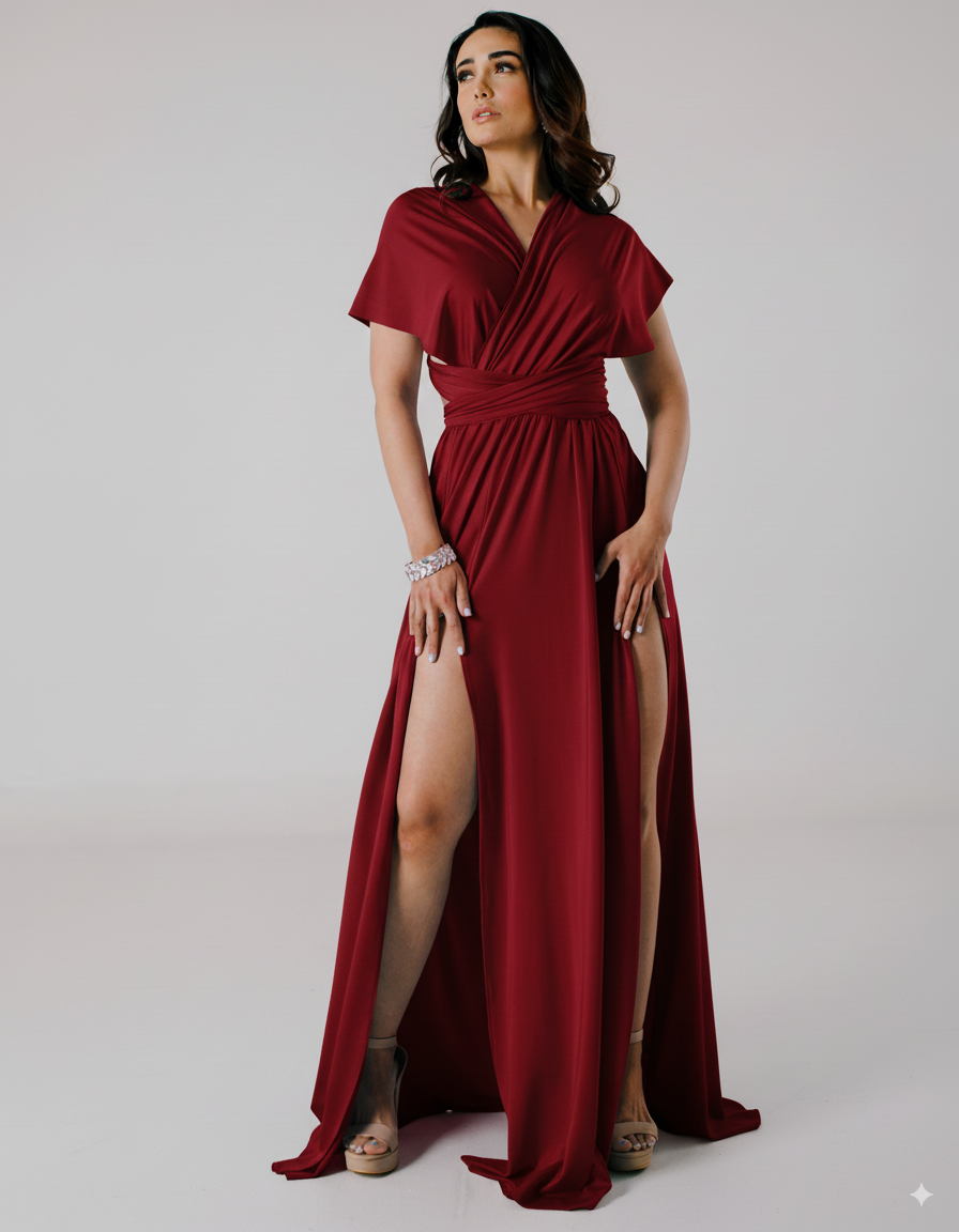 Vestido Largo Multiforma con Doble Abertura - Multiforma ADELA