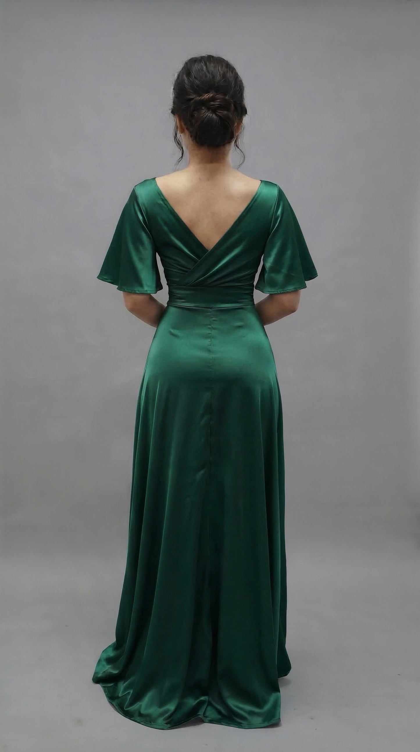 Vestido largo con Manga y Abertura - Cristina Nuevo