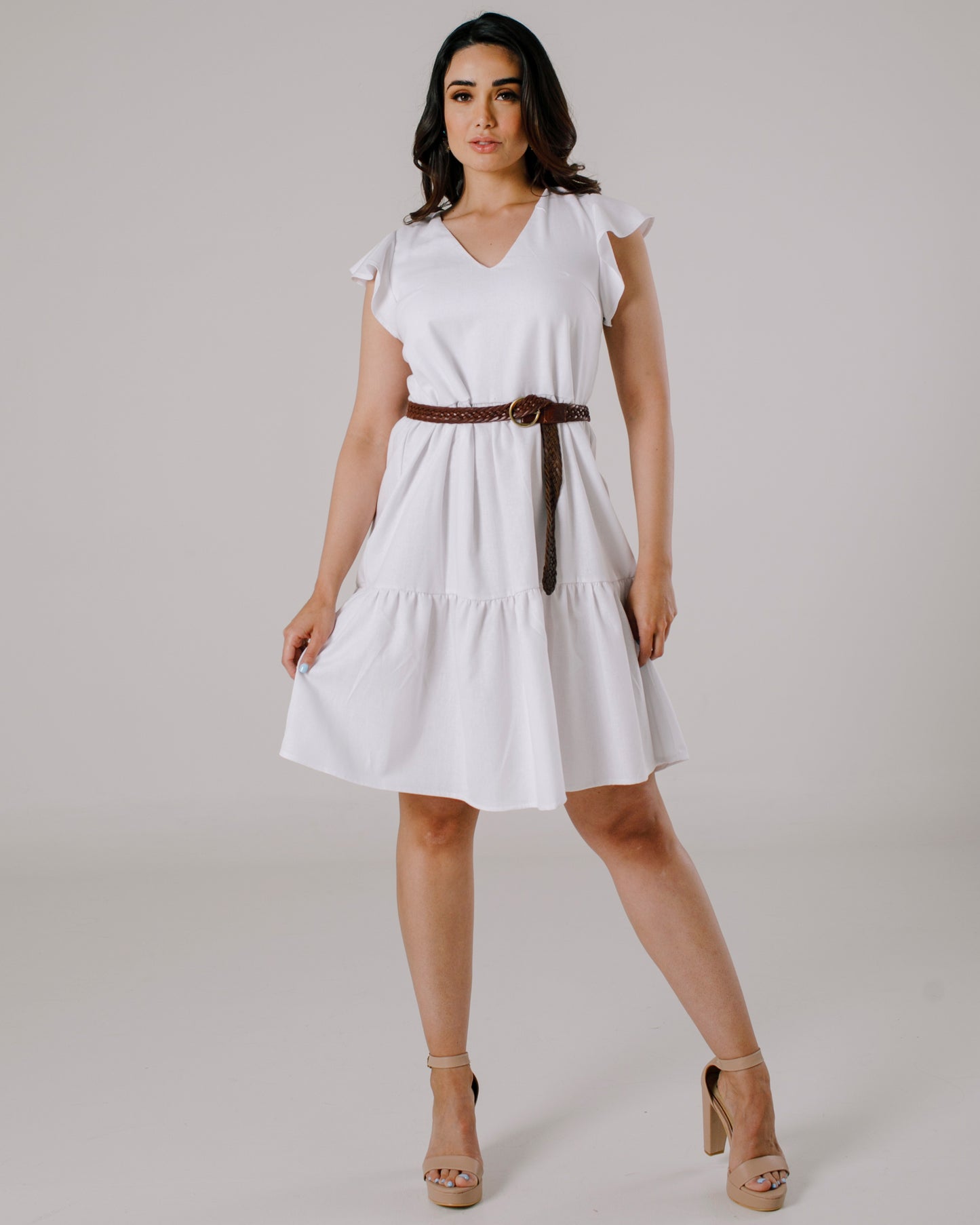 Vestido Corto de Lino - CARMEN