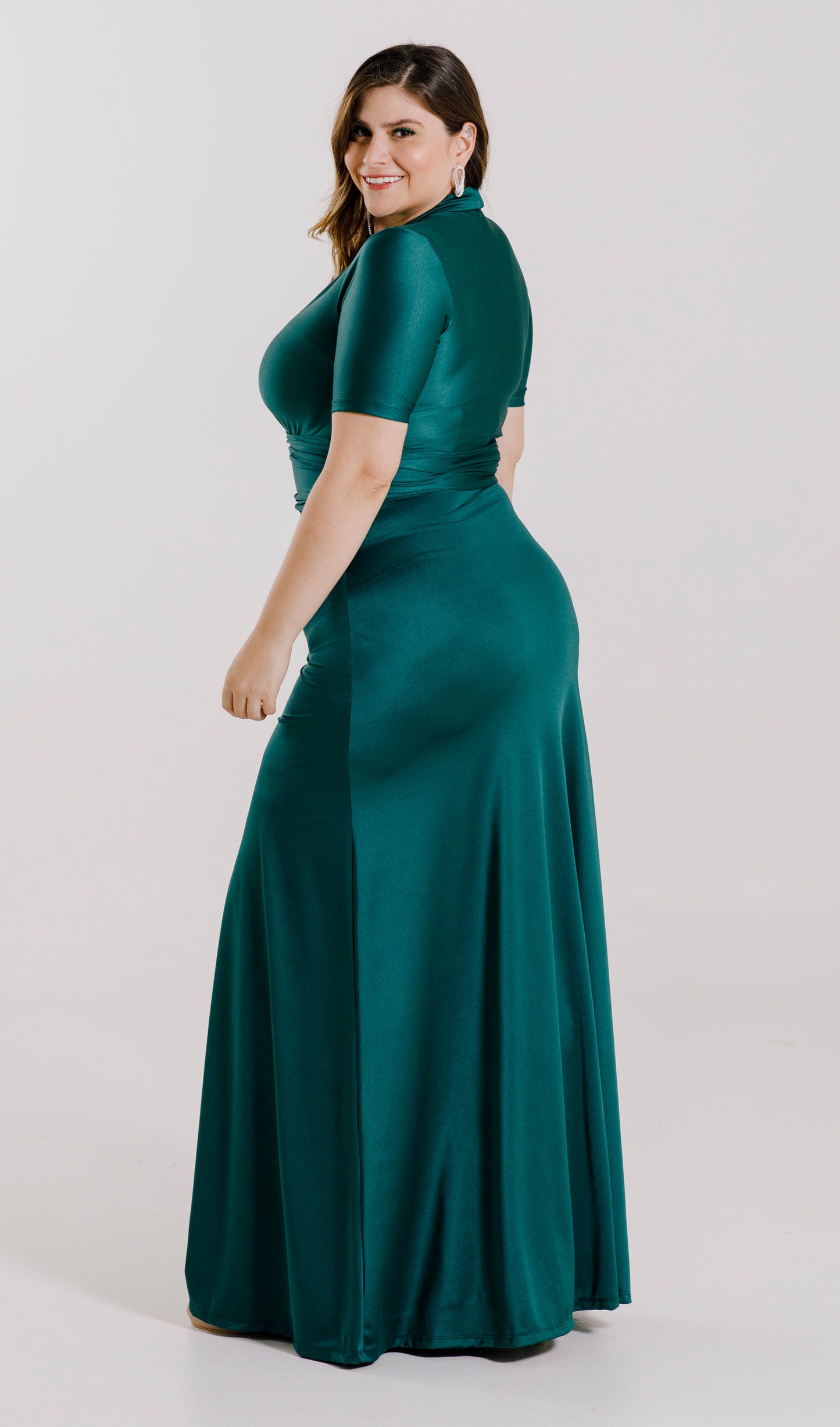 Vestido Largo Con Mangas - DIANA