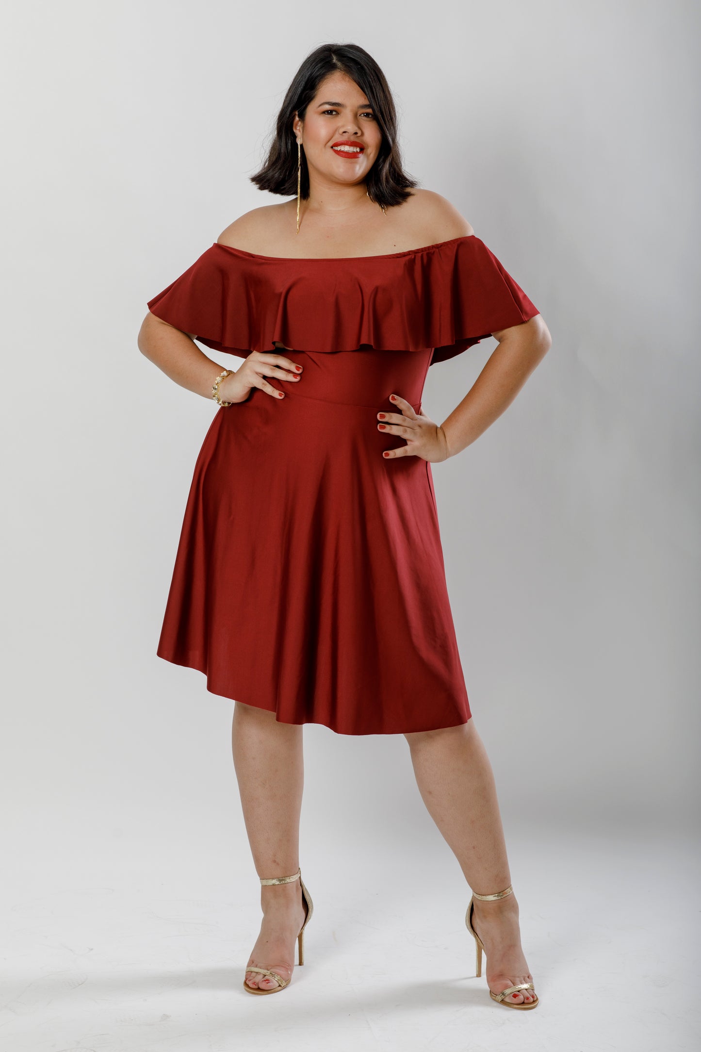 Vestido corto estilo campesino - FLORENCE