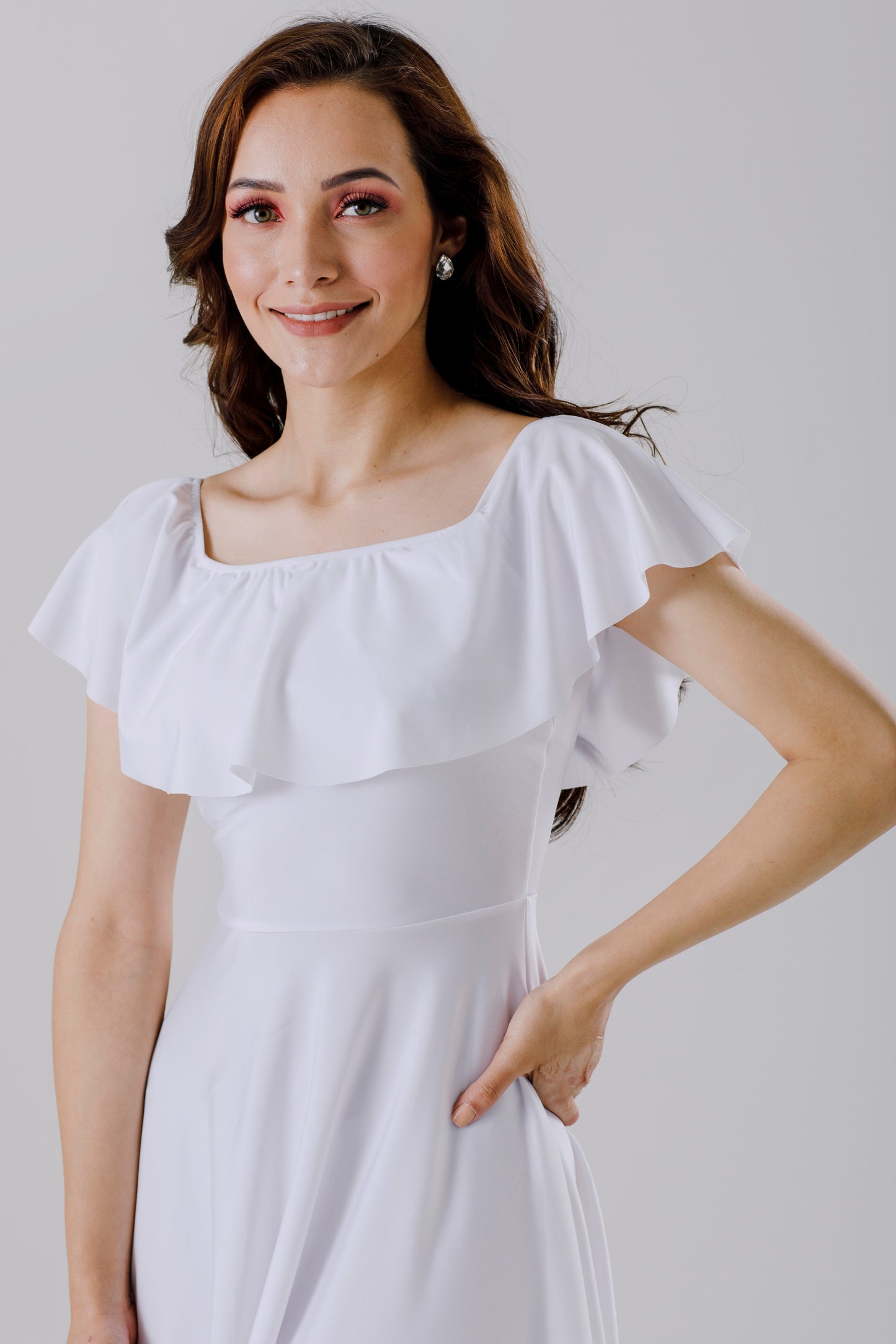 Vestido corto estilo campesino - FLORENCE