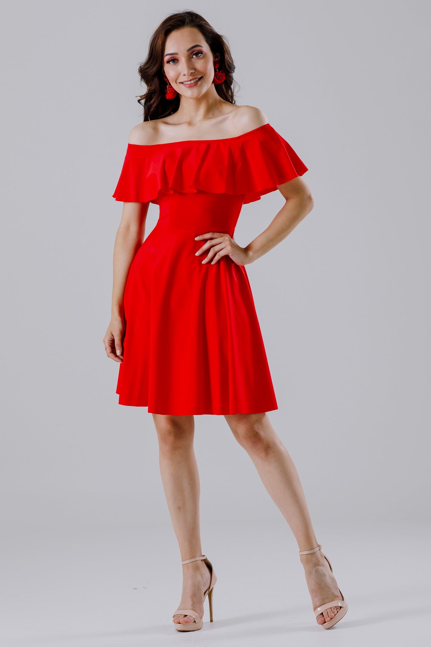 Vestido corto estilo campesino - FLORENCE