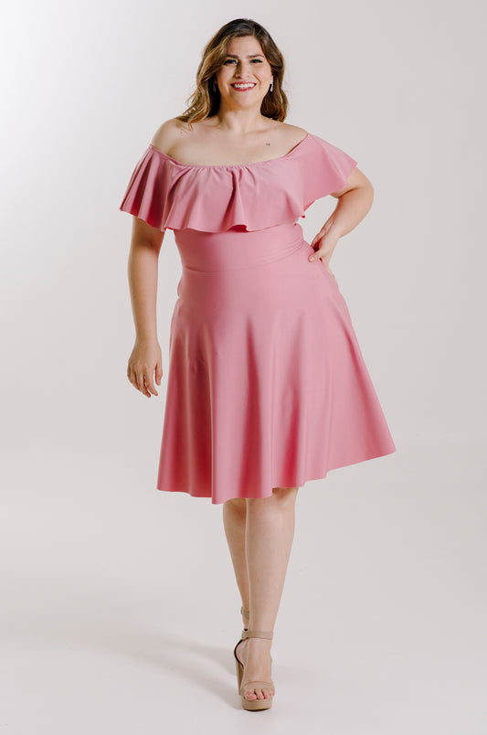 Vestido corto estilo campesino - FLORENCE