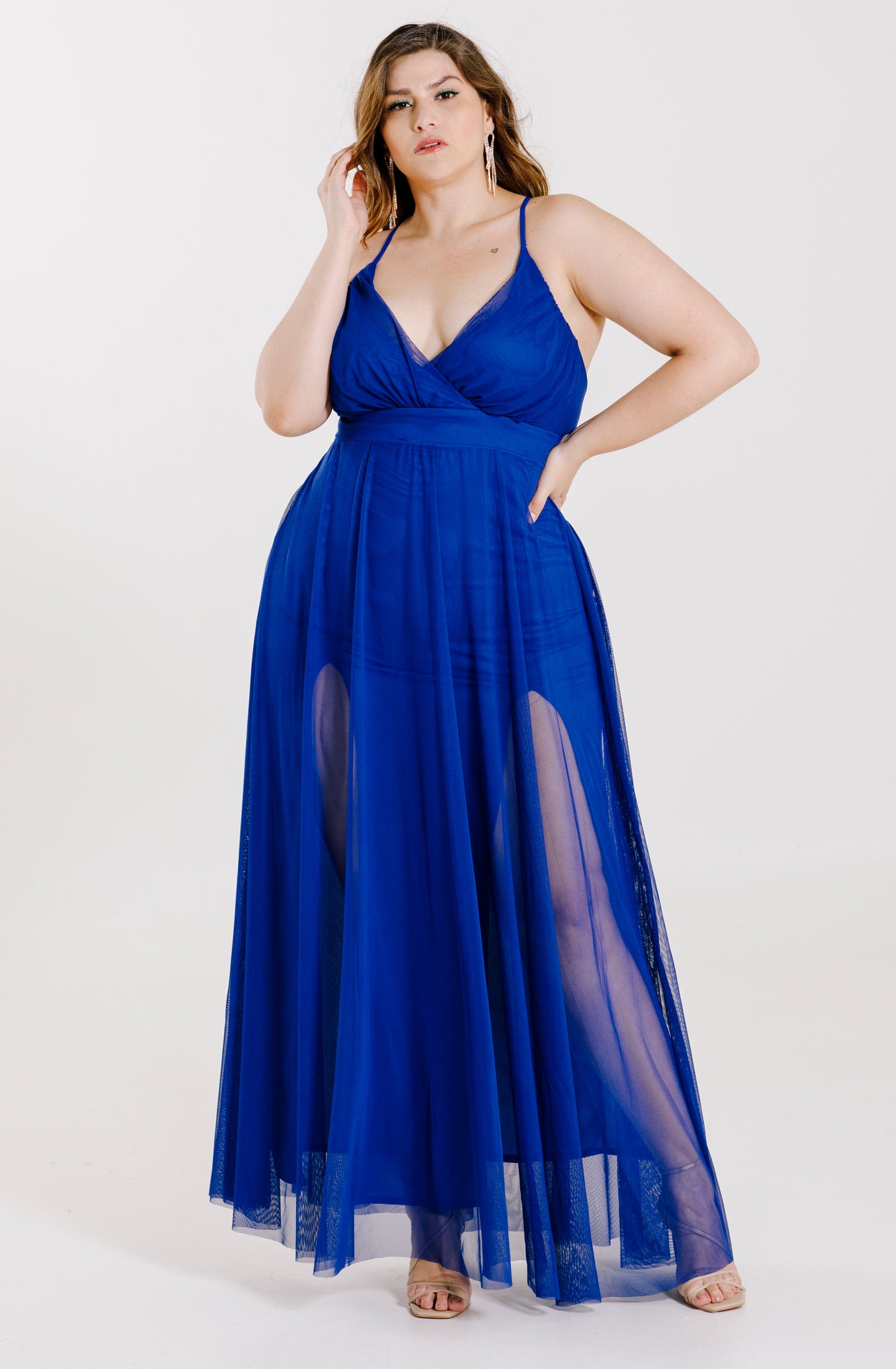 VESTIDO LARGO DE MESH - GASITA