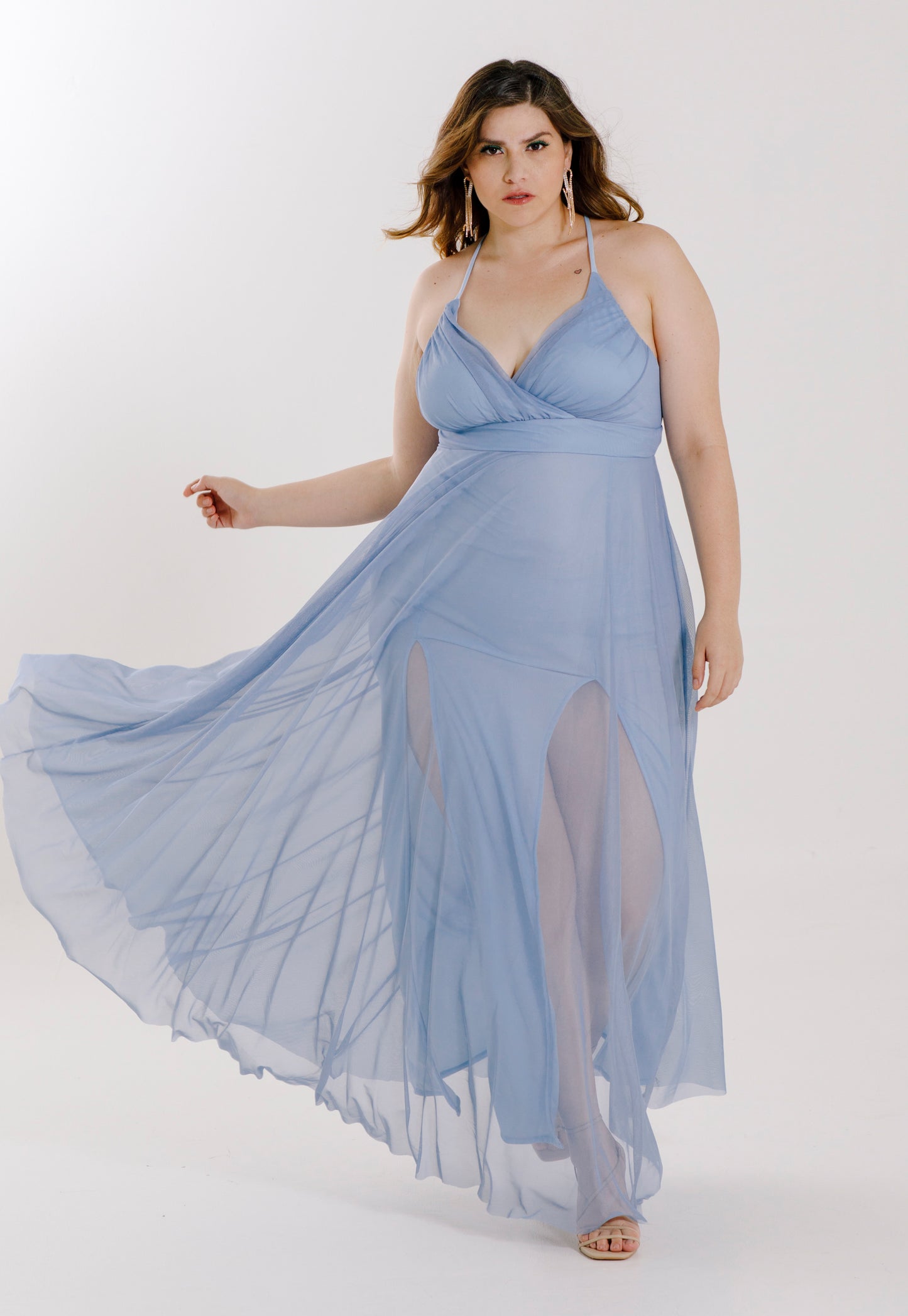VESTIDO LARGO DE MESH - GASITA