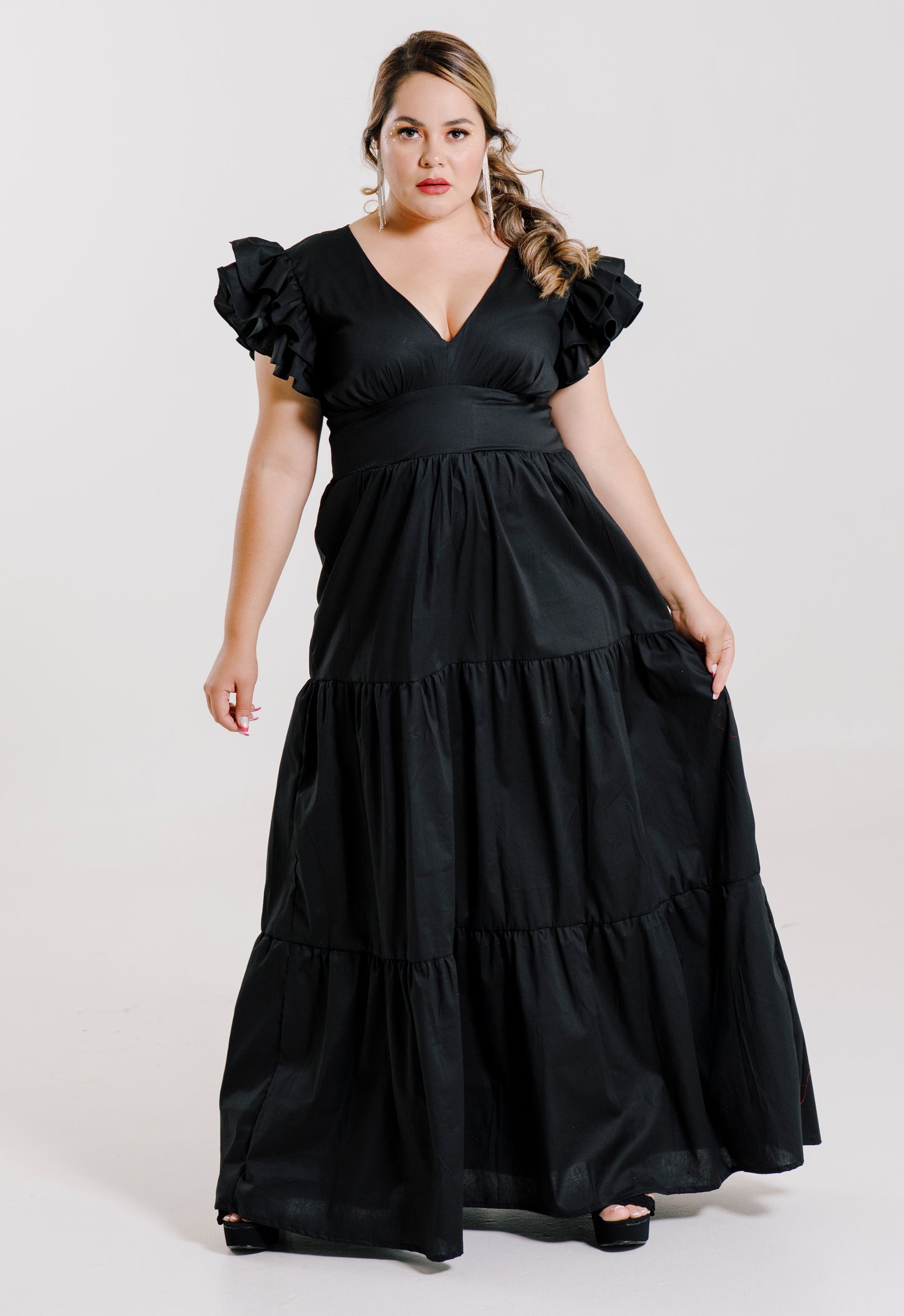 Vestido Largo con Mangas - JULIA