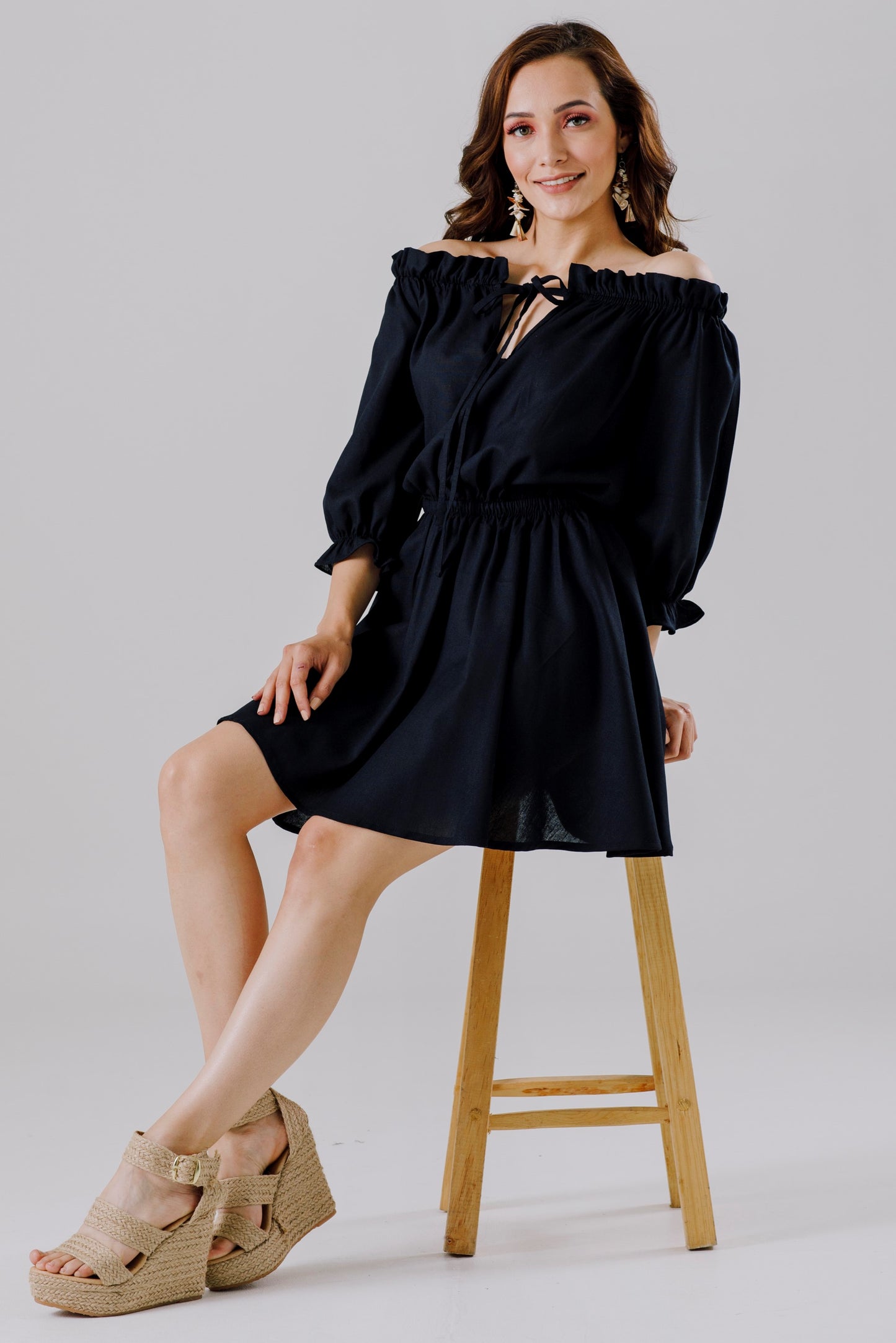 Vestido Corto de Lino - LORENZA