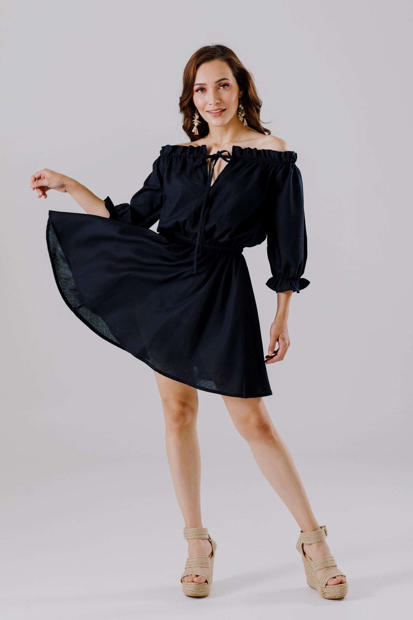 Vestido Corto de Lino - LORENZA