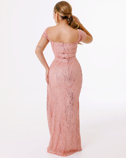 Vestido Largo de Lentejuela con abertura - JAZMIN