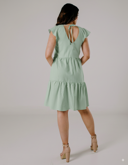 Vestido Corto de Lino - CARMEN