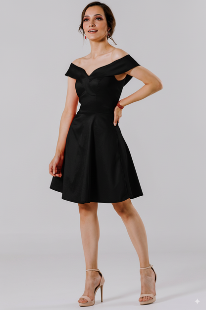 Vestido Corto con Hombros al Descubierto - FLORENCIA CORTO