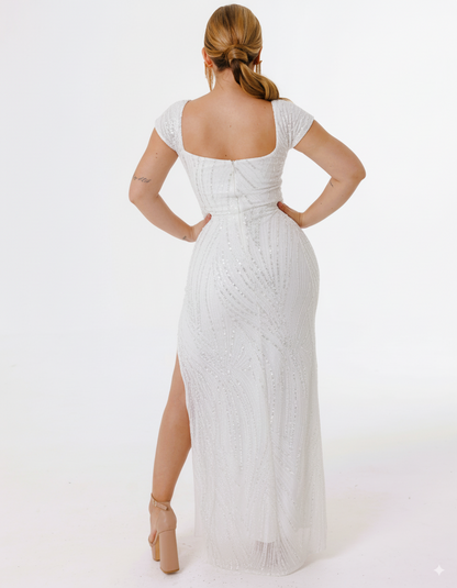 Vestido Largo de Lentejuela con abertura - JAZMIN