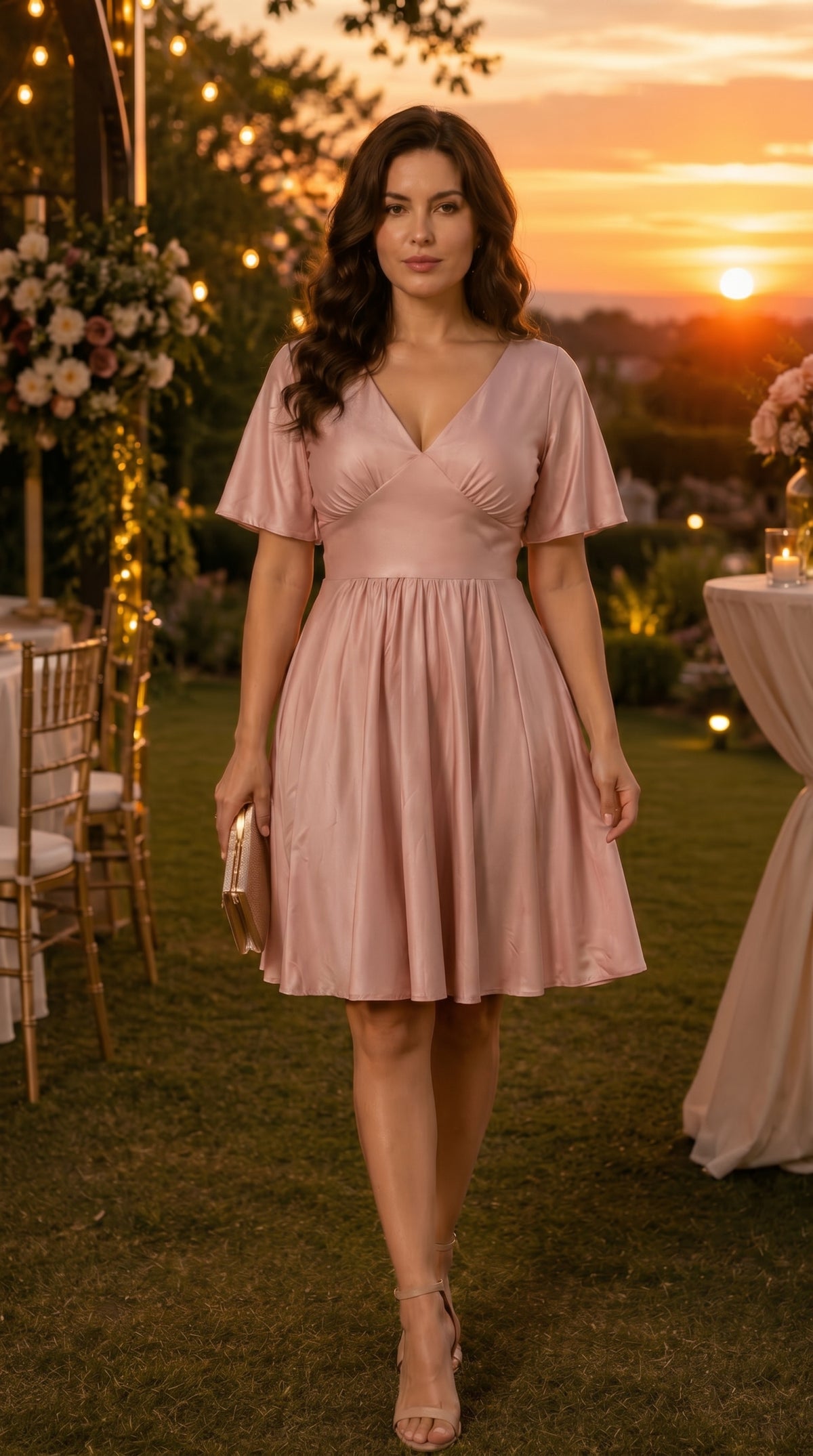 Vestido Corto con Manga - Cristina C