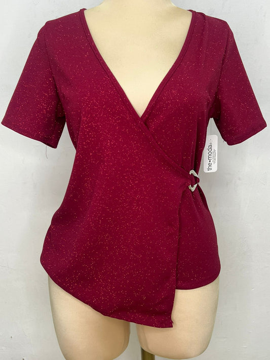 Blusa Brillos con Cuello V y Argolla T49B