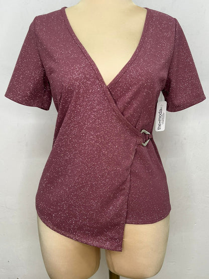 Blusa Brillos con Cuello V y Argolla T49B