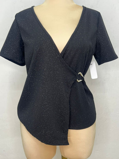 Blusa Brillos con Cuello V y Argolla T49B