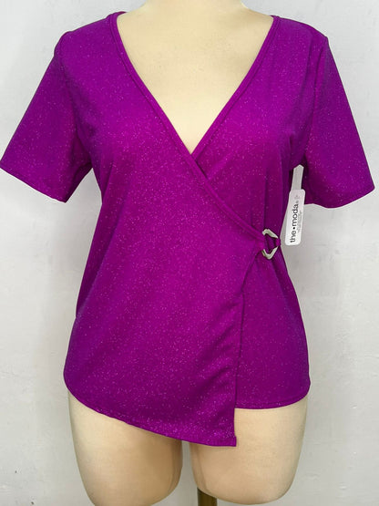 Blusa Brillos con Cuello V y Argolla T49B