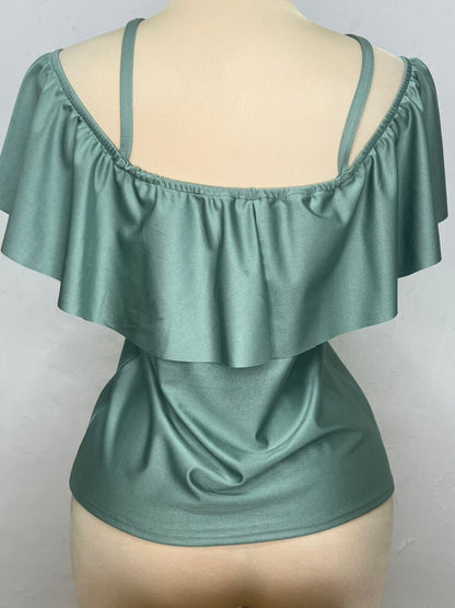 Blusa Casual con Tirantes y Olan - T50