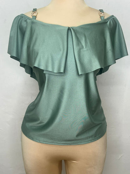 Blusa Casual con Tirantes y Olan - T50