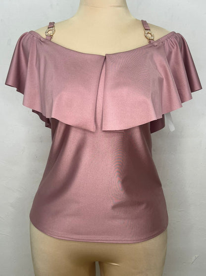 Blusa Casual con Tirantes y Olan - T50