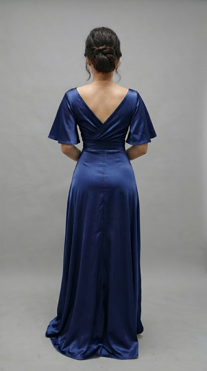 Vestido largo con Manga y Abertura - Cristina Nuevo