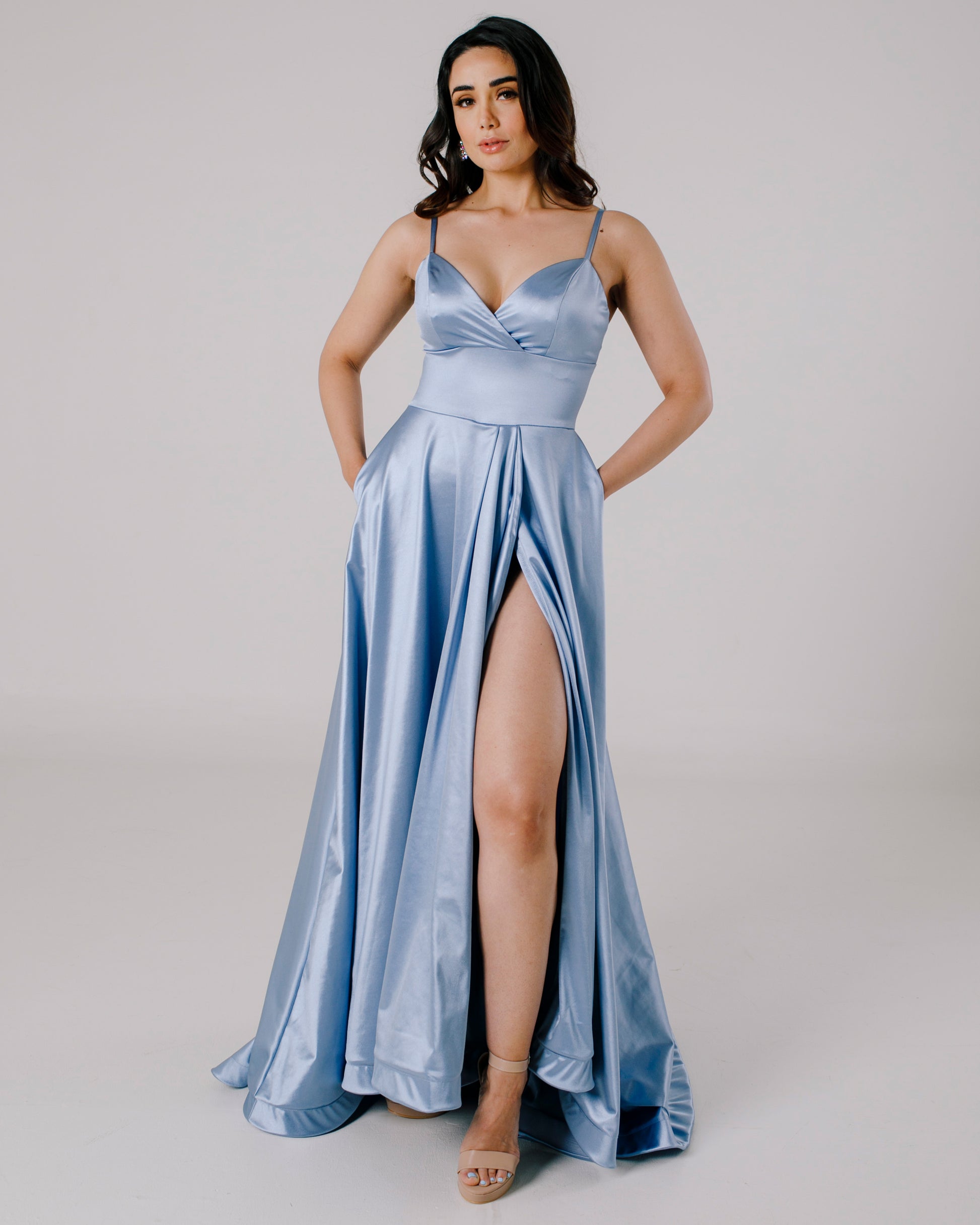 Vestido Largo Azul Bebe Vestido Rodado Azul Bebe Vestidos De